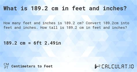 189 Cm In Feet