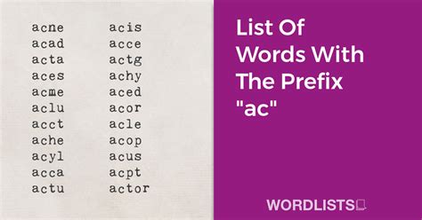 Adjectives With Ac