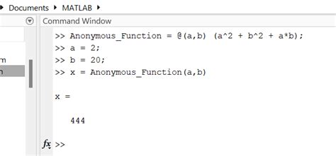 Anonymous Function Matlab