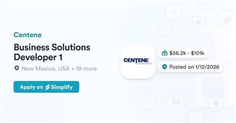 Centene Business Solutions Developer