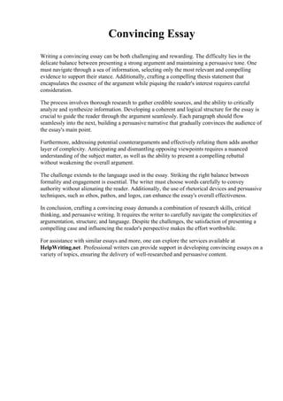 Convincing Essay Example