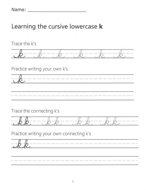 Cursive K Lowercase