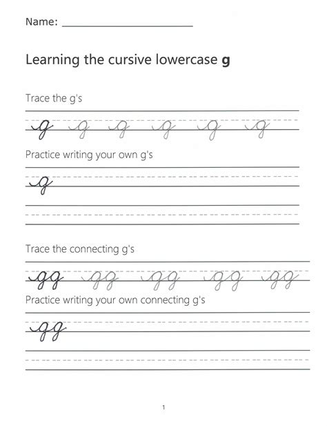 Cursive Lowercase G