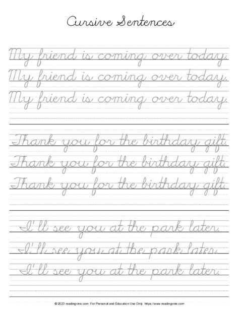 Cursive Writing Worksheets Pdf