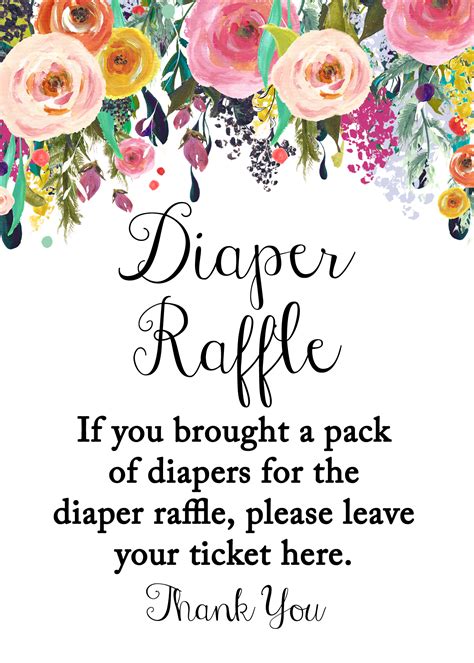 Diaper Raffle Sign