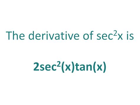 Differentiation Of Sec 2X
