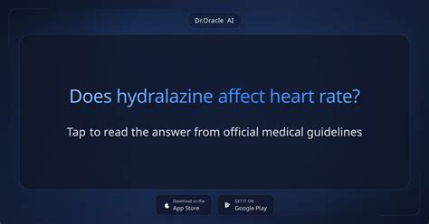 Does Hydralazine Lower Heart Rate