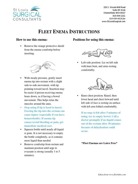 Fleet Enema Instructions