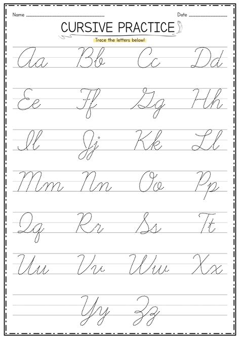 Free Printable Cursive Worksheets