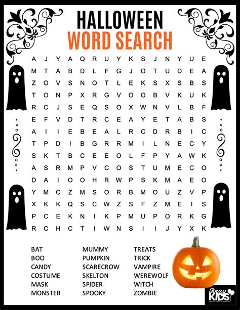 Halloween Word Search Printable