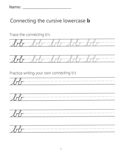 Lowercase B In Cursive