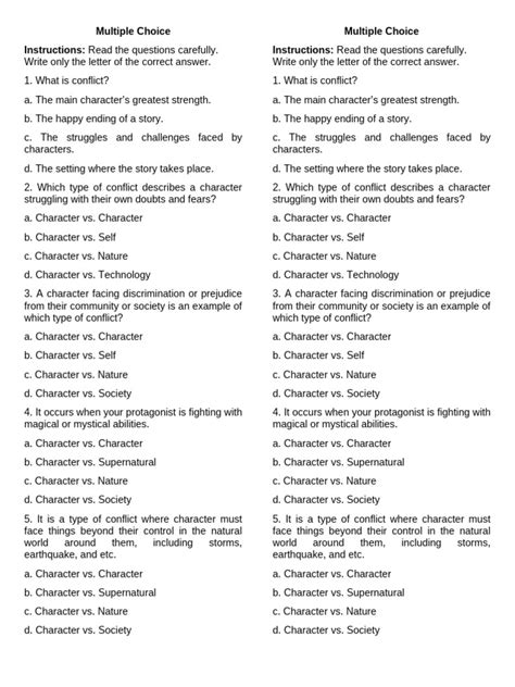 Multiple Choice Questionnaires