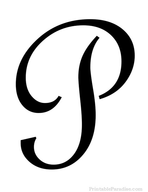 P In Cursive