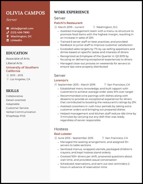 Server Description For Resume