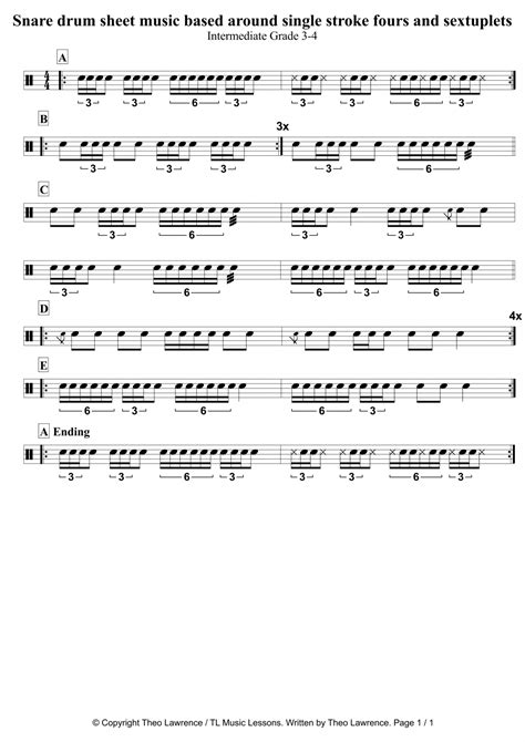 Snare Drum Sheet Music