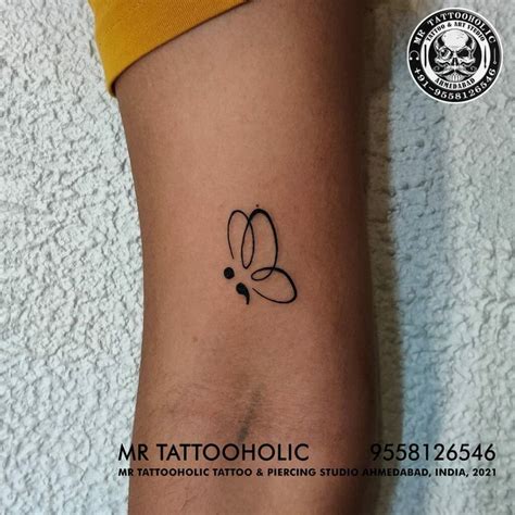 Tattoo Semicolon Butterfly