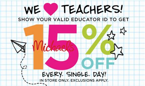 Teacher Discount Michaels