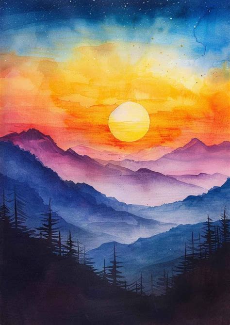 Watercolor Sunset